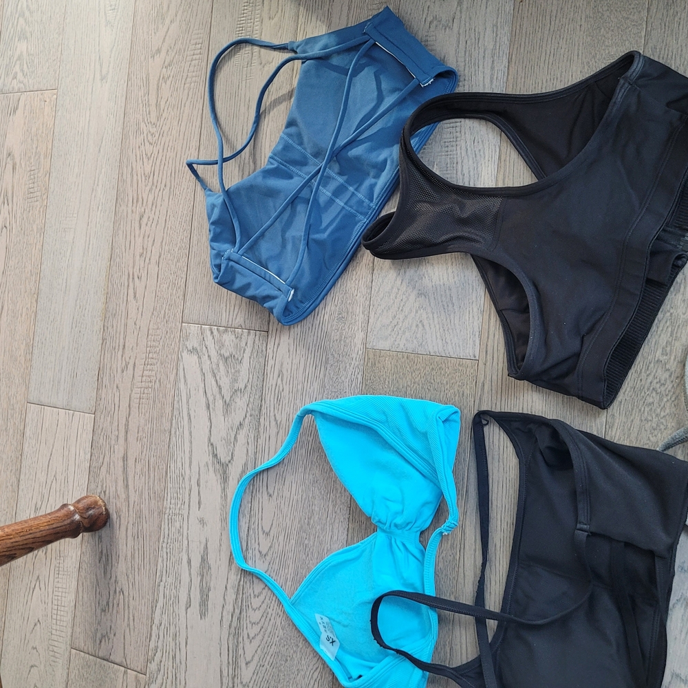 Blue and Black Sports Bras Set